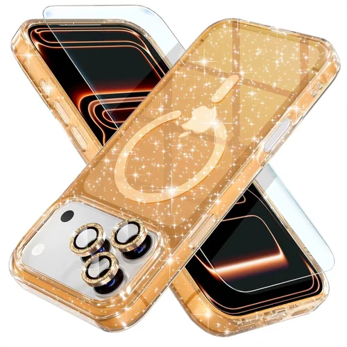 Vista 12 de Choiche Funda para iPhone 15 Pro Max compatible con MagSafe, color negro Purpurina negra