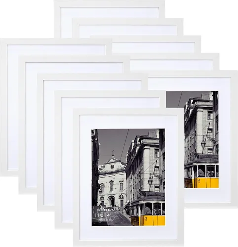 Vista 55 de eletecpro Juego de 5 marcos de fotos de 8 x 10 pulgadas, collage de fotos, decoración de pared, fotos de 5 x 7 con paspartú o de 8 x 10 pulgadas sin
