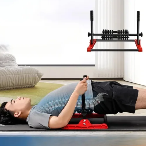 Vista 7 de YANGG Masajeador manual de espalda y lumbar, ejercicio para el dolor lumbar en el hogar, dolor lumbar hernia de tracción discal, estiramiento