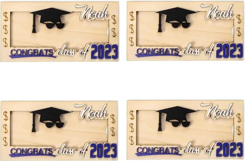 Vista 7 de Titular de regalo de dinero de graduación con nombre personalizado, caja de tarjetas de graduación, soporte para dinero de la clase de 2024, regalo
