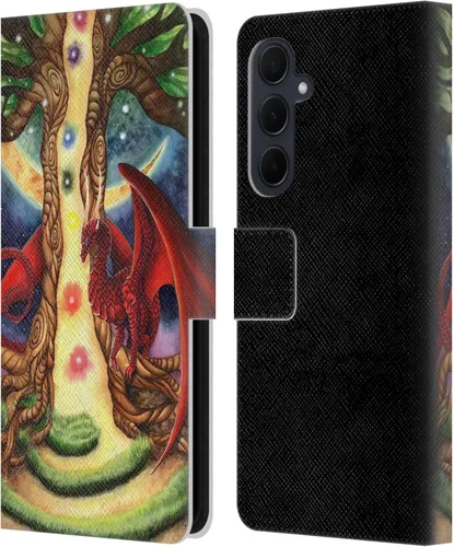 Vista 335 de Head Case Designs Officially Licensed Carla Morrow Galactic Entrancement Dragons Leather Wallet Case Compatible with Samsung Galaxy A07 4G