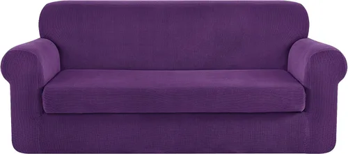 Vista 19 de CHUN YI Fundas para sofá de 7 piezas, lavables, fundas elásticas para sofá de 3 cojines con respaldo y fundas de cojín separados, protector