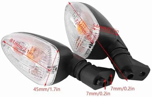 Vista 5 de Terisass Luces de giro 1 par motocicleta indicadores lente 12V plástico dirección indicador lámpara con para F650GS 2008-2009 F800GS F800R 2007-2008