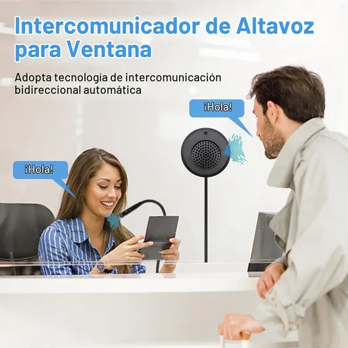 Vista 3 de ChunHee Sistema de intercomunicación de altavoz de ventana Micrófono de intercomunicación de doble vía antiinterferencias y altavoz Banco