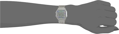 Vista 6 de Casio LA680WA-2C - Reloj digital con esfera floral vintage para mujer Azul Patchwork Cronógrafo digital