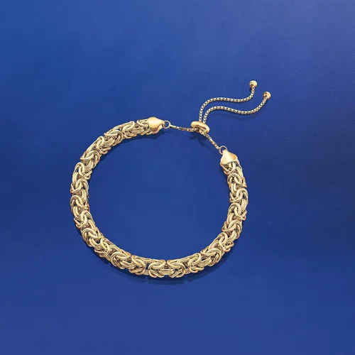 Vista 7 de Ross-Simons - Pulsera de bolo bizantino plata chapada en oro amarillo US_JWEY_B077YT3FQM