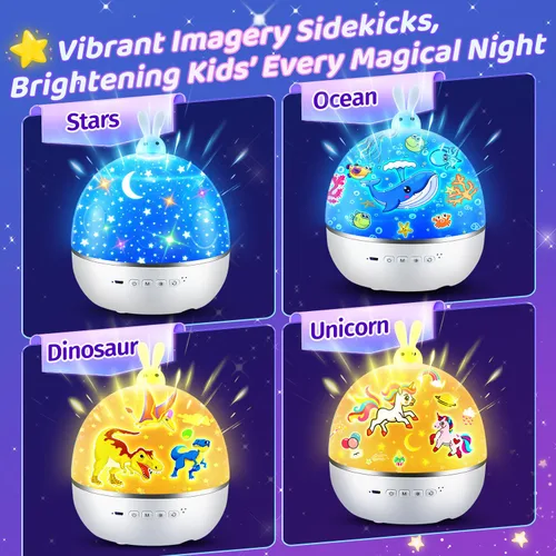 Vista 8 de Proyector de luz nocturna de dinosaurio de fuego, con 15 películas y música Bluetooth y luz nocturna de dinosaurio controlada a distancia, proyector