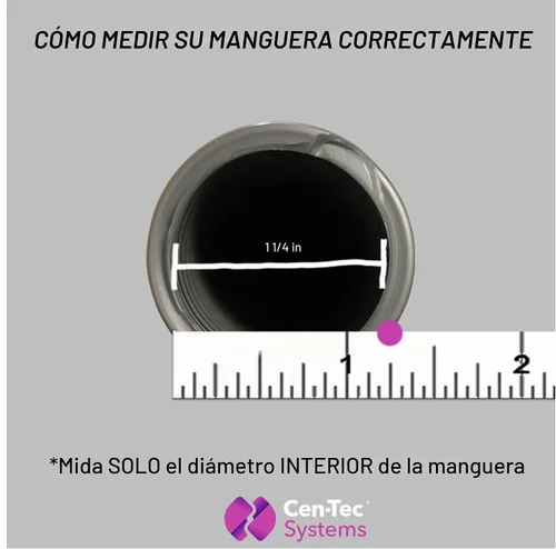 Vista 2 de Cen-Tec Systems Manguera de extensión de vacío prémium de 10 pies con 2 adaptadores de tanque y extremo curvado de 1.25 pulgadas, 120 pulgadas