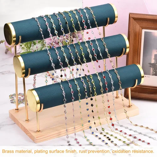 Vista 4 de uxcell Cadena de diamantes de imitación negros de 5 yardas a granel con cadena de latón chapada en plata para hacer joyas, manualidades, pulseras
