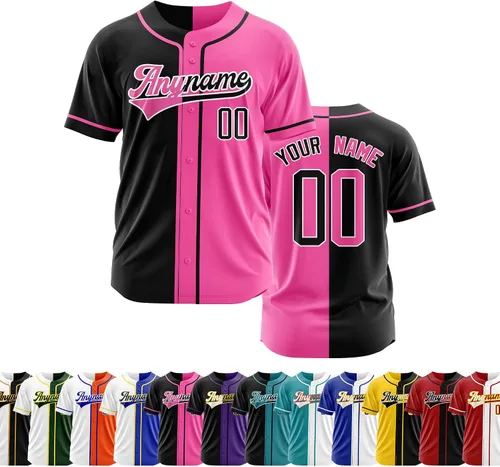 Vista 10 de Camiseta de béisbol personalizada con número de nombre cosido o impreso, camiseta de béisbol para hombres, mujeres, jóvenes, camiseta de béisbol