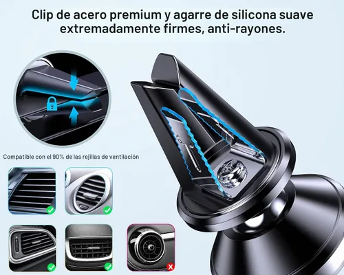 Vista 4 de 【Paquete de 2】Soporte magnético para teléfono de ventilación de automóvil [fácil de instalar] Soporte magnético reutilizable para ventilación