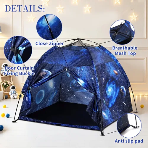 Vista 5 de Tienda de campaña para niños Lucky castle Playhouse para niños y niñas, tienda de campaña de cúpula fácil y divertida tienda de campaña para niños
