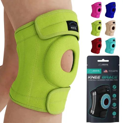 Vista 18 de Modvel ELITE - Rodillera para hombres y mujeres, almohadillas de gel para rótula y estabilizadores laterales para ACL, recuperación de desgarro