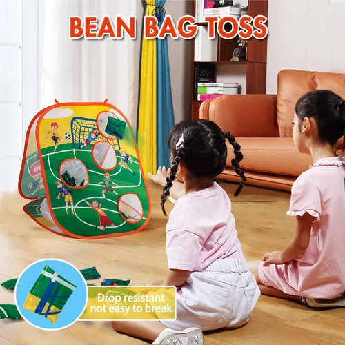Vista 4 de Sundaymot Juguete de lanzamiento de bolsas de frijol, juguetes de juego de fútbol. Juguetes para niños pequeños para exteriores/interiores