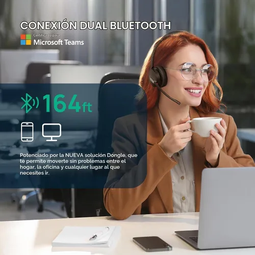 Vista 10 de Yealink BH70 Mono Bluetooth Teams Headset with AI Mic for Work from Home PC Negro (Equipos)