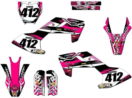 Vista 6 de Mini TC 50 Mayhem Black Senge Graphics 2018-2023 Kit completo con ID de piloto compatible con Husqvarna