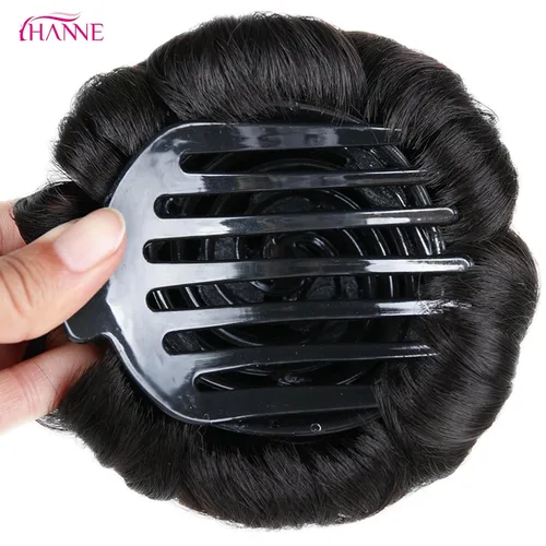 Vista 3 de HANNE Extensiones de cabello sintético para mujer, moño falso, extensiones