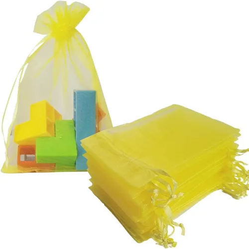 Vista 21 de Paquetes de 50 bolsas de organza de regalo de 4 x 6 pulgadas, cordón negro a granel para baby shower, Navidad, cumpleaños de profesores, recuerdos