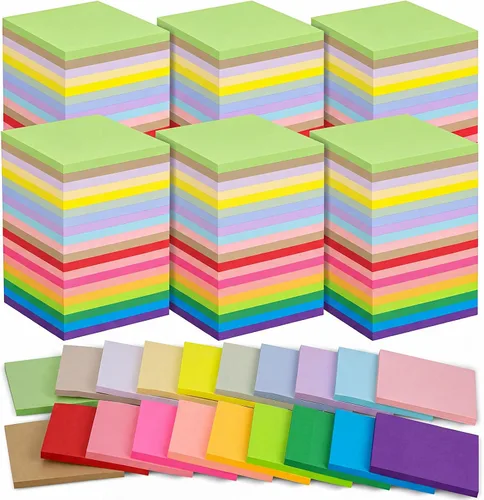 Vista 8 de Fainne Paquete de 120 notas adhesivas a granel de 3 x 3 pulgadas, bloc de notas autoadhesivas de papel multicolor para suministros escolares
