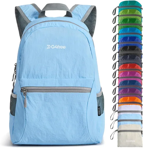 Vista 26 de G4Free Mochila plegable ligera de 20L para viajes, senderismo, mochila plegable para hombres y mujeres