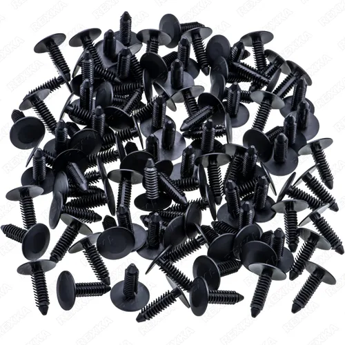 Vista 2 de Rexka 100 unids M6.3 Splash Shield Cubierta de la rueda Cubierta de parachoques Retenedor Clip Pin Remache para Jeep Dodge Ram Chrysler 6501916 GM