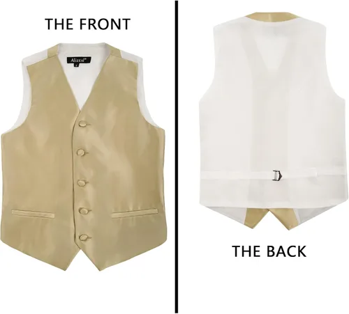 Vista 4 de Alizeal Conjunto clásico de corbatín, corbata y chaleco de traje para niños