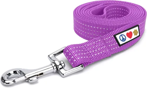 Vista 31 de Pawtitas - Correa personalizada de 6 pies para perro rosa XS/S con nombre y número de teléfono bordados, correa fuerte de nylon para razas pequeñas