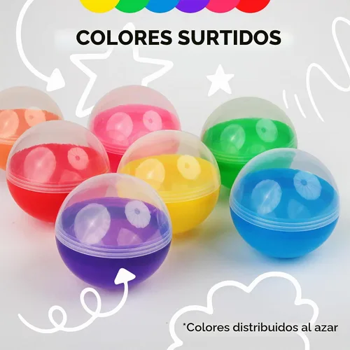 Vista 4 de Máquina expendedora de cápsulas, cápsulas redondas translúcidas vacías 7 piezas de 3.9 pulgadas – Cápsulas de máquina de chicles para cesta