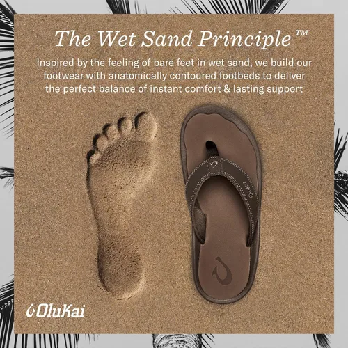 Vista 3 de OLUKAI Ohana Koa - Sandalias de playa para hombre, de secado rápido, resistentes al agua y ligeras, plantilla moldeada por compresión y ajuste suave