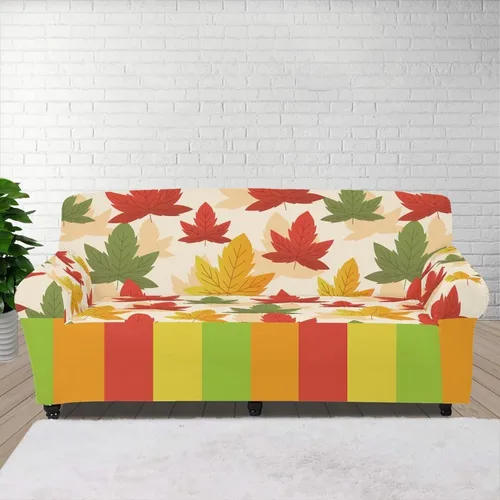 Vista 38 de Funda de sofá con diseño de árbol de bandera estadounidense para sofás y sofás, decoración navideña, funda antideslizante para sofá de 1 cojín