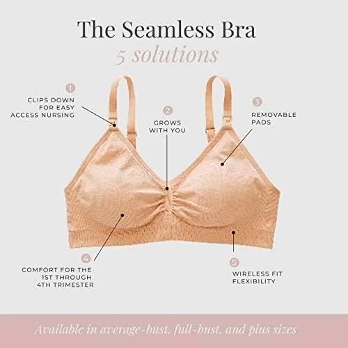 Vista 5 de Motherhood Maternity Brasier de lactancia sin costuras con clip para mujer, lavable a máquina, tallas S a 3X, disponibles en paquetes de 1 y 2
