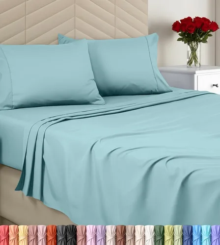 Vista 17 de Utopia Bedding - Juego de sábanas, tamaño individual, microfibra cepillada, suaves, esquinas profundas, incluye 1 encimera, 1 bajera y 1 fundas