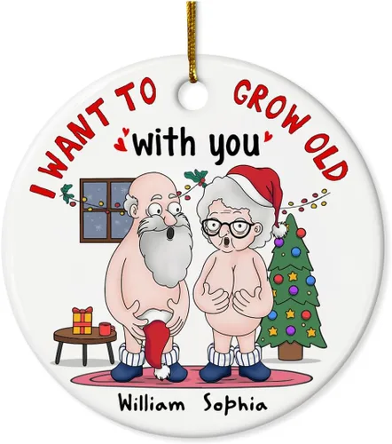 Vista 4 de Adorno personalizado de primera Navidad juntos para parejas, adornos acrílicos navideños, regalos de recuerdo para parejas, novio, novia