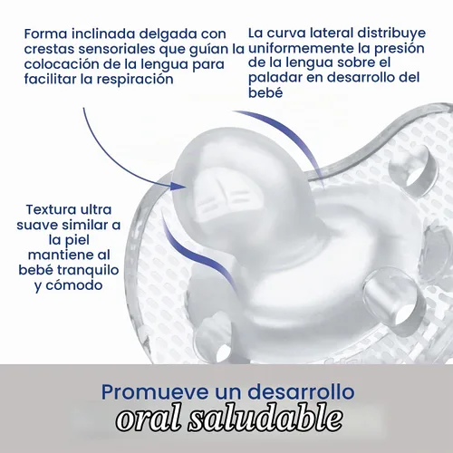 Vista 4 de Chicco Luxe Orthodontic Pacifier One-Piece Silicone, 0-6m, 2-Pack Rubor