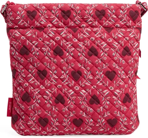 Vista 5 de Bolso cruzado hipster de algodón con triple cremallera para mujer