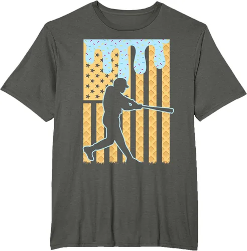 Vista 5 de Camiseta de béisbol Drip Boys Dripping Ice Cream Baseball American Flag, Negro -, Pequeña