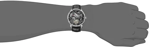 Vista 6 de AGELOCER Reloj de pulsera de cuero mecánico Tourbillon hueco de doble cara para hombre