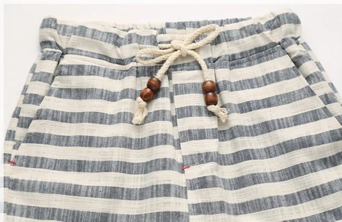 Vista 5 de sandbank Pantalones cortos de playa de lino con cordón para hombre