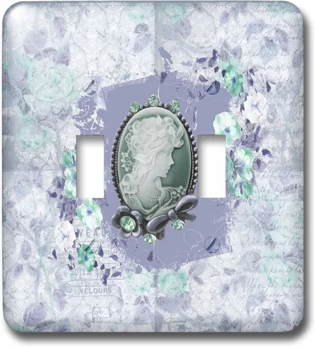 Vista 2 de 3dRose Lsp_272639_2 - Cameo de flores con aspecto de joya y lazo, interruptor de lavanda, multicolor