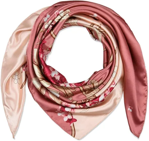 Vista 95 de corciova - Bufanda cuadrada grande para mujer, diadema sedosa para cabello rizado, lazo para dormir por la noche, bandana a la moda, 35 x 35