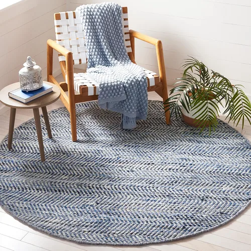 Vista 16 de SAFAVIEH Natura Collection - Alfombra de pasillo, 2 pies 3 pulgadas x 7 pies, azul y marfil, lana y algodón, ideal para dormitorio, vestíbulo