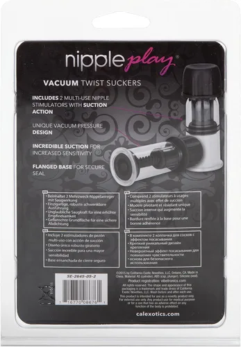 Vista 6 de California Exotic Novelties Nipple Play - Ventosas al vacío, color negro y transparente