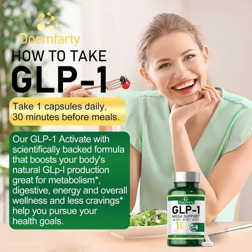 Vista 6 de Suplemento GLP-1, GLP-1 Activate con 10 mil millones de probióticos de múltiples cepas UFC. Producción naturalmente GLP1, cápsulas probióticas GLP-1