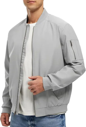 Vista 30 de Rdruko Chaqueta Bomber Ligera para Hombre Cazadora Cortavientos Casual Elegante a la Moda