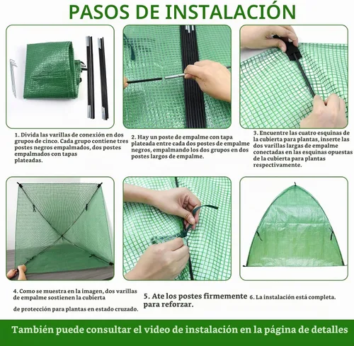 Vista 3 de Carpa para plantas al aire libre, cubierta de arbustos de invierno, carpas verdes contra heladas, cubiertas para plantas, carpa de protección contra