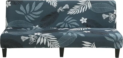Vista 11 de MIFXIN Funda de sofá sin brazos, funda elástica plegable para futón, protector de muebles para sofá cama sin apoyabrazos, funda para sofá para Hojas