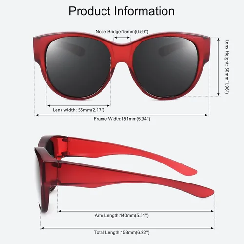 Vista 4 de Gafas de sol polarizadas para mujeres y hombres, de gran tamaño, para conducir, pescar