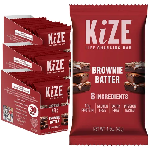 Vista 20 de KiZE Energy Bars - Barras energéticas de reemplazo de comidas con alto contenido de proteínas, a base de mantequilla de almendras, sin gluten, sin