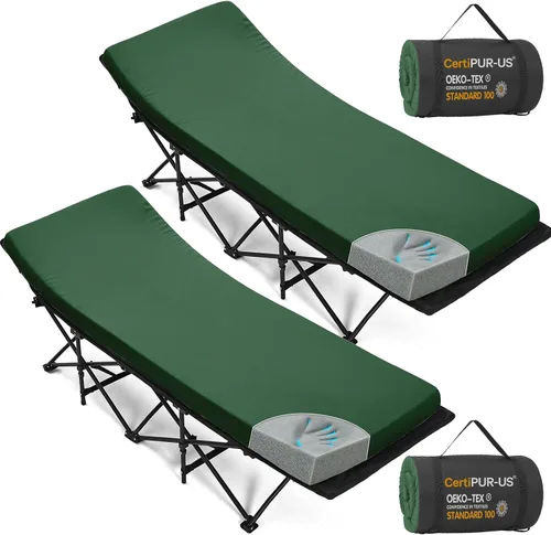 Vista 12 de CYMULA Colchón para Catre de Campamento de 2 pulgadas, Almohadilla para Dormir de Espuma Viscoelástica, Suave, Cálido, Antideslizante, Cubrecolchón