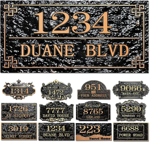 Vista 11 de Placa personalizada de dirección de casa, letrero de dirección de nombre de calle personalizado para números de casa, placa para buzón de garaje